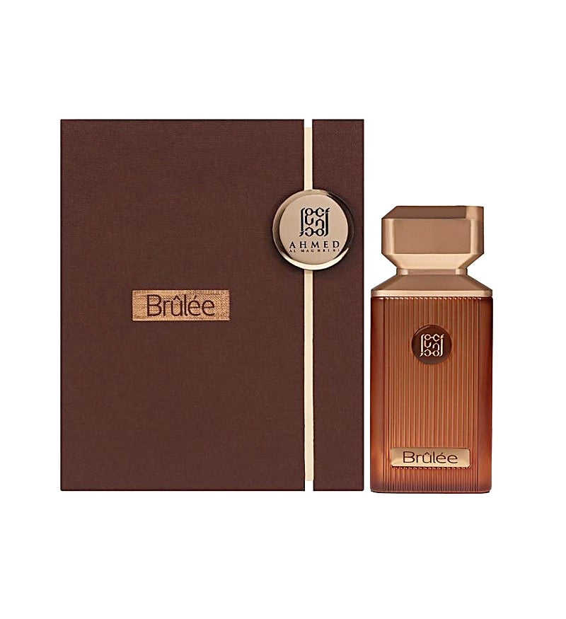 Brulee perfume bottle and packaging on a white background