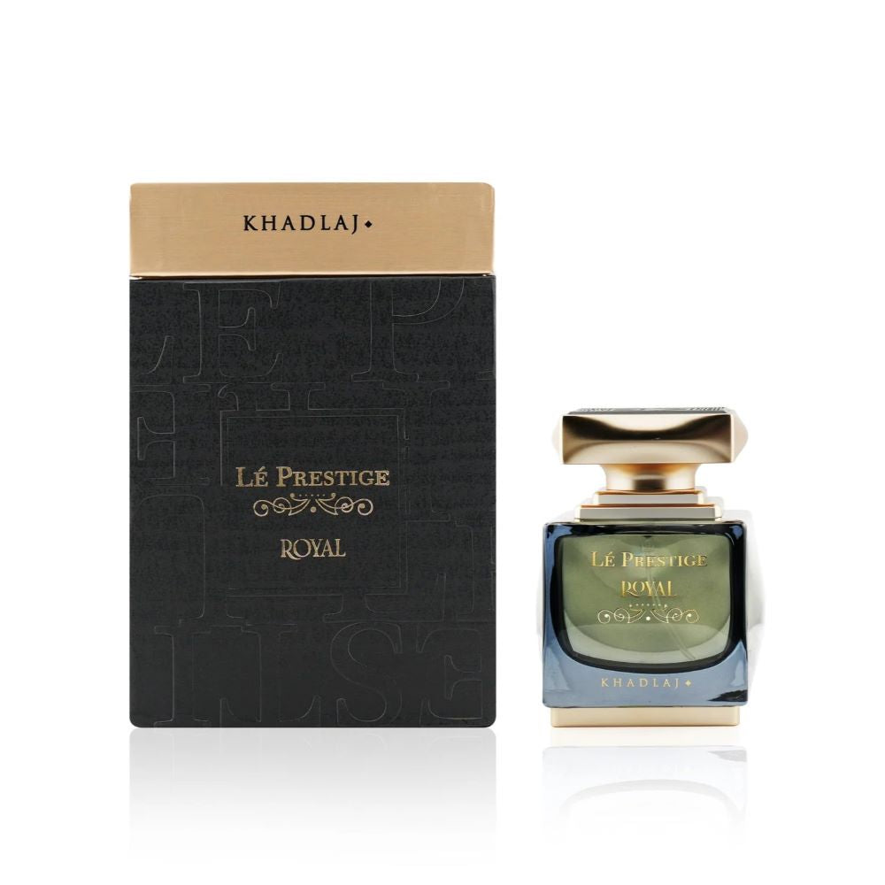 Khadlaj Le Prestige Royal perfume bottle and packaging on a white background